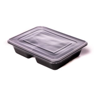 Caserole meniu 3 compartimente – capac plat, bax 200 buc.