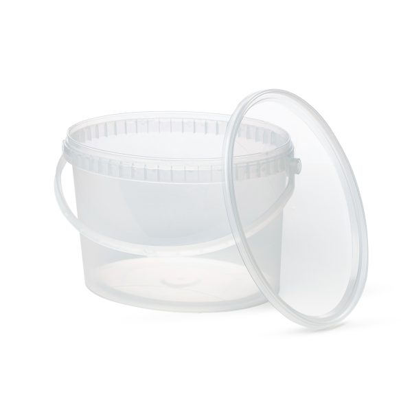Găleată transparentă 3,6 L + capac, set 5 buc.