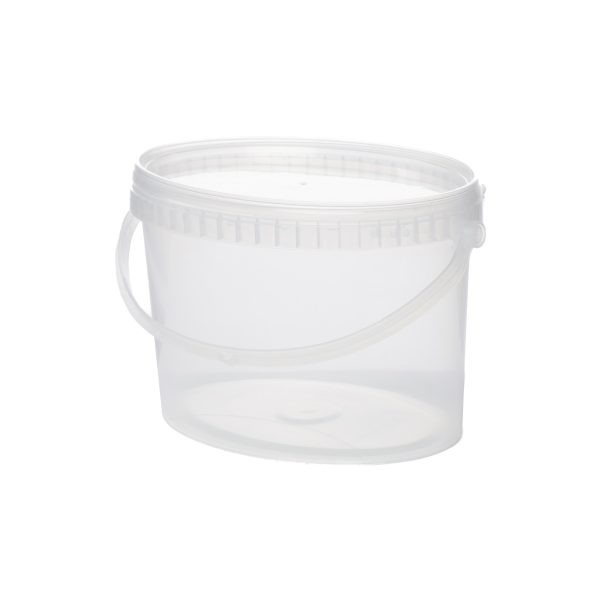 Găleată transparentă 3,6 L + capac, set 5 buc.